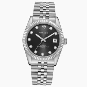 DORADO Silver Timeless Watch - Black | Engravely Custom Premium Metal Alloy Jewelry