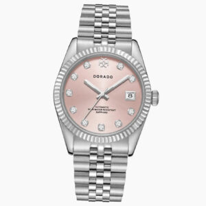 DORADO Silver Timeless Watch - Pink | Engravely Custom Premium Metal Alloy Jewelry