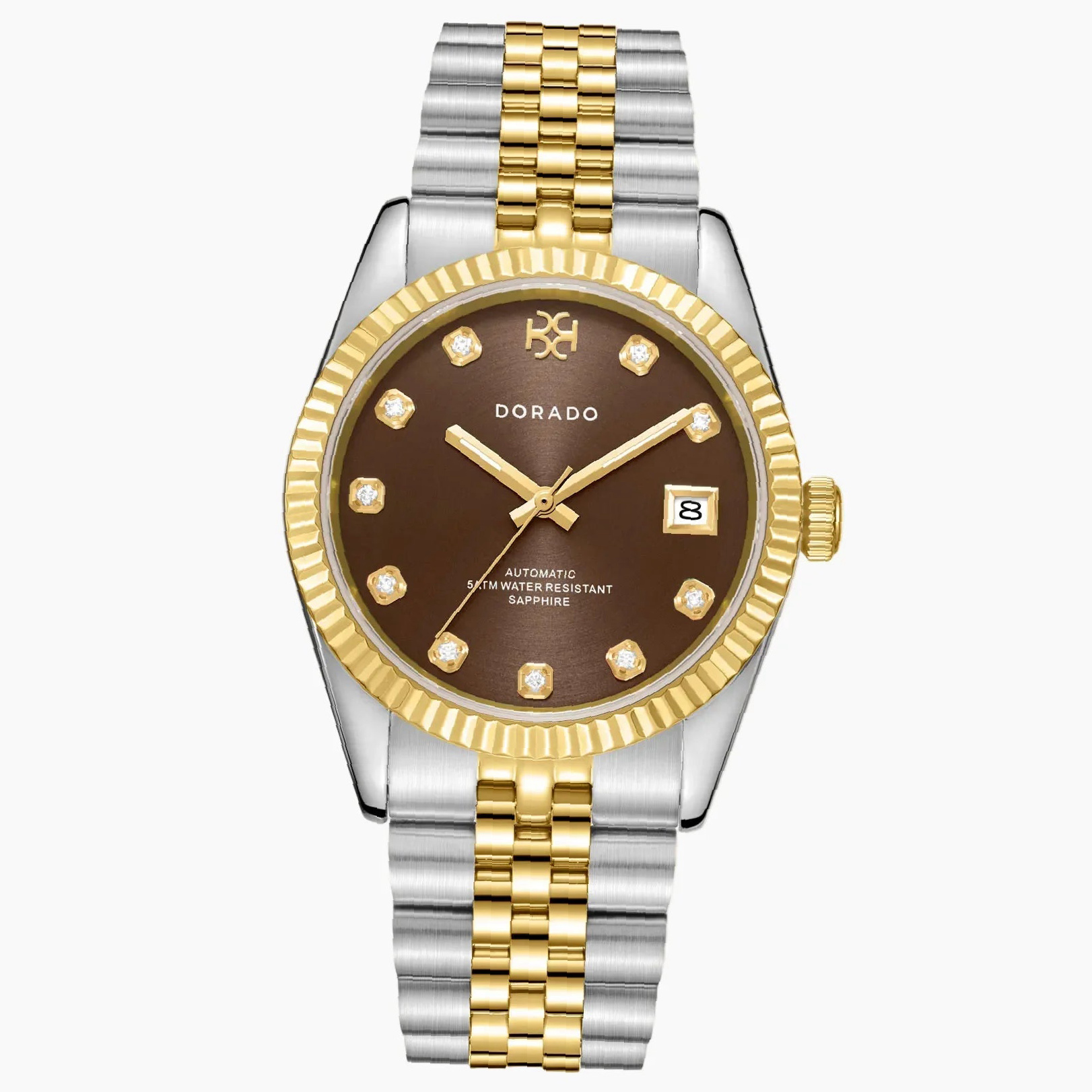 DORADO Two Tone Timeless Watch - Chocolate | Engravely Custom Premium Metal Alloy Jewelry