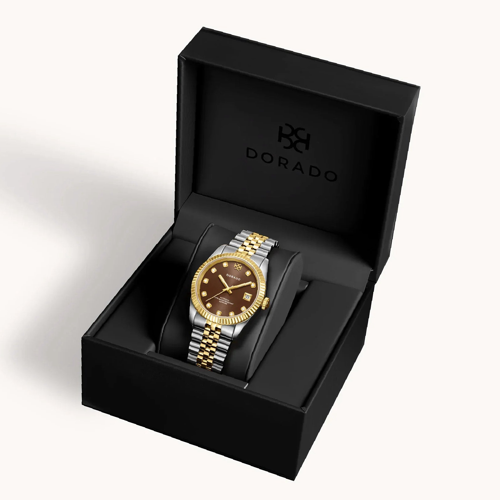 DORADO Two Tone Timeless Watch - Chocolate | Engravely Custom Premium Metal Alloy Jewelry - Image 3