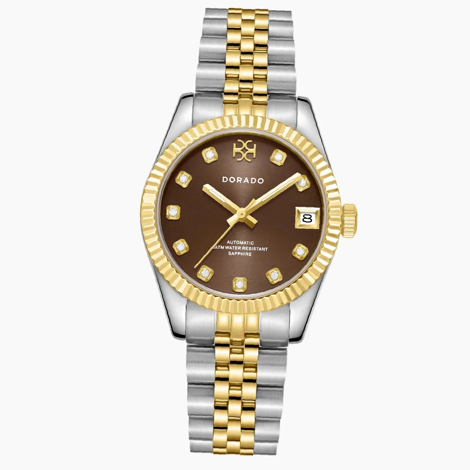 DORADO Two Tone Timeless Watch - Chocolate | Engravely Custom Premium Metal Alloy Jewelry - Image 5