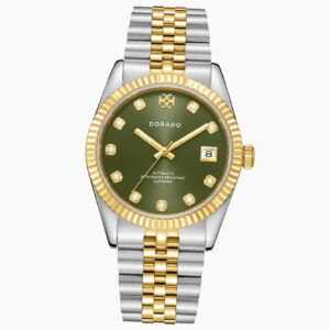 DORADO Two Tone Timeless Watch - Olive | Engravely Custom Premium Metal Alloy Jewelry