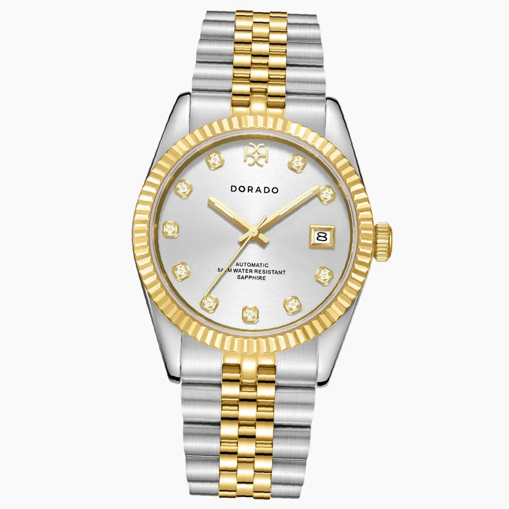 DORADO Two Tone Timeless Watch - Silver | Engravely Custom Premium Metal Alloy Jewelry