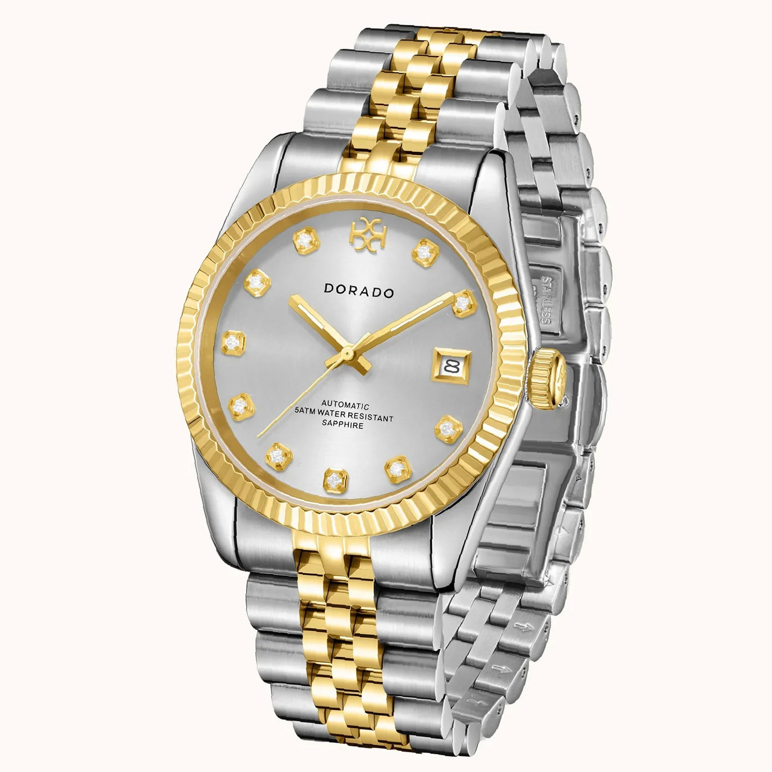 DORADO Two Tone Timeless Watch - Silver | Engravely Custom Premium Metal Alloy Jewelry - Image 4