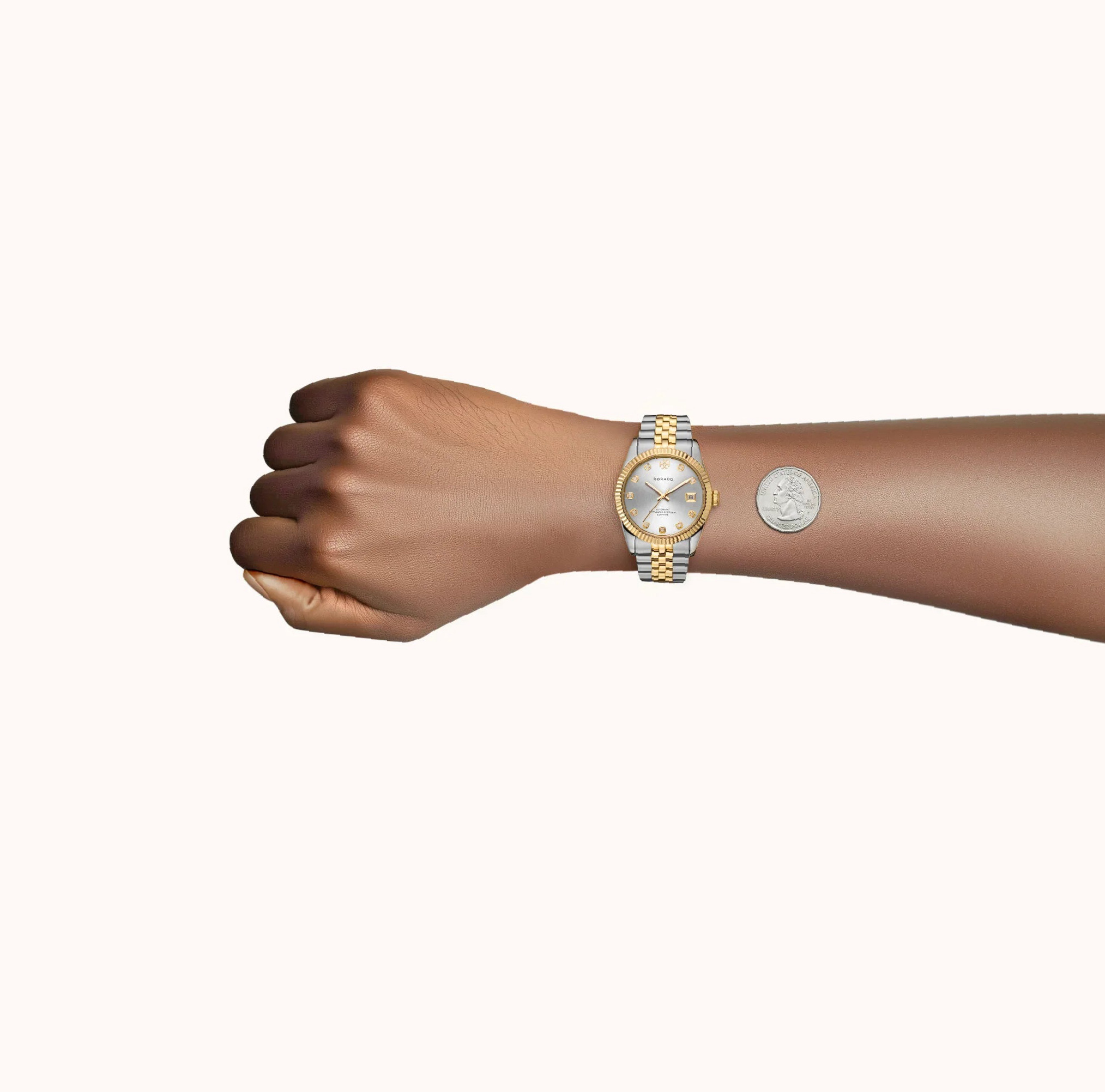 DORADO Two Tone Timeless Watch - Silver | Engravely Custom Premium Metal Alloy Jewelry - Image 8