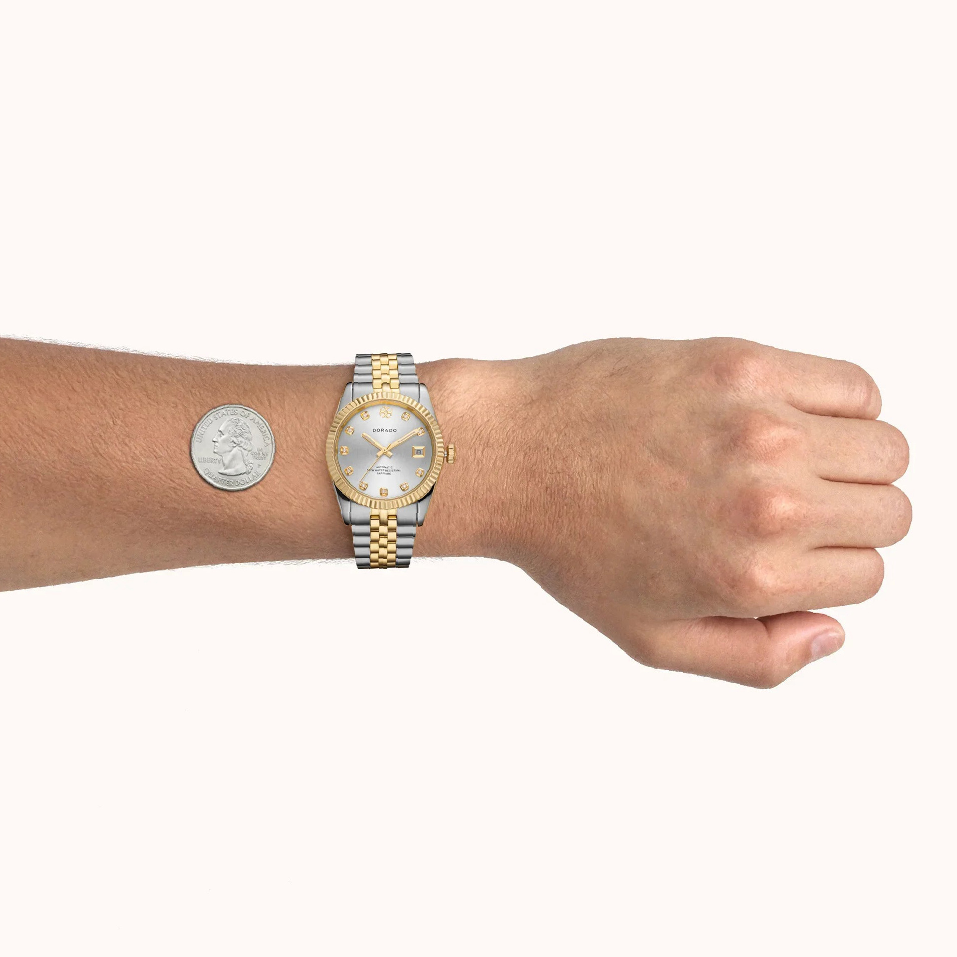 DORADO Two Tone Timeless Watch - Silver | Engravely Custom Premium Metal Alloy Jewelry - Image 9