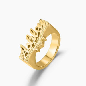 3D Name Ring | Custom 18K Gold Plated Ring - Engravely