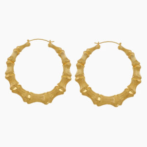 Bamboo Hoop Earrings | Custom 18K Gold Plated Earrings - Engravely