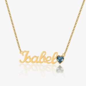 Eng ravely Birthstone Name Necklace