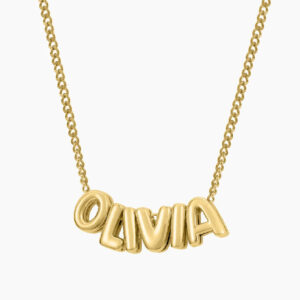 Eng ravely Bubble Name Necklace