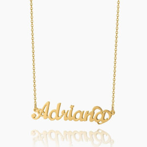 Crescent Heart Name Necklace | Custom Premium Metal Alloy Name Necklace - Engravely