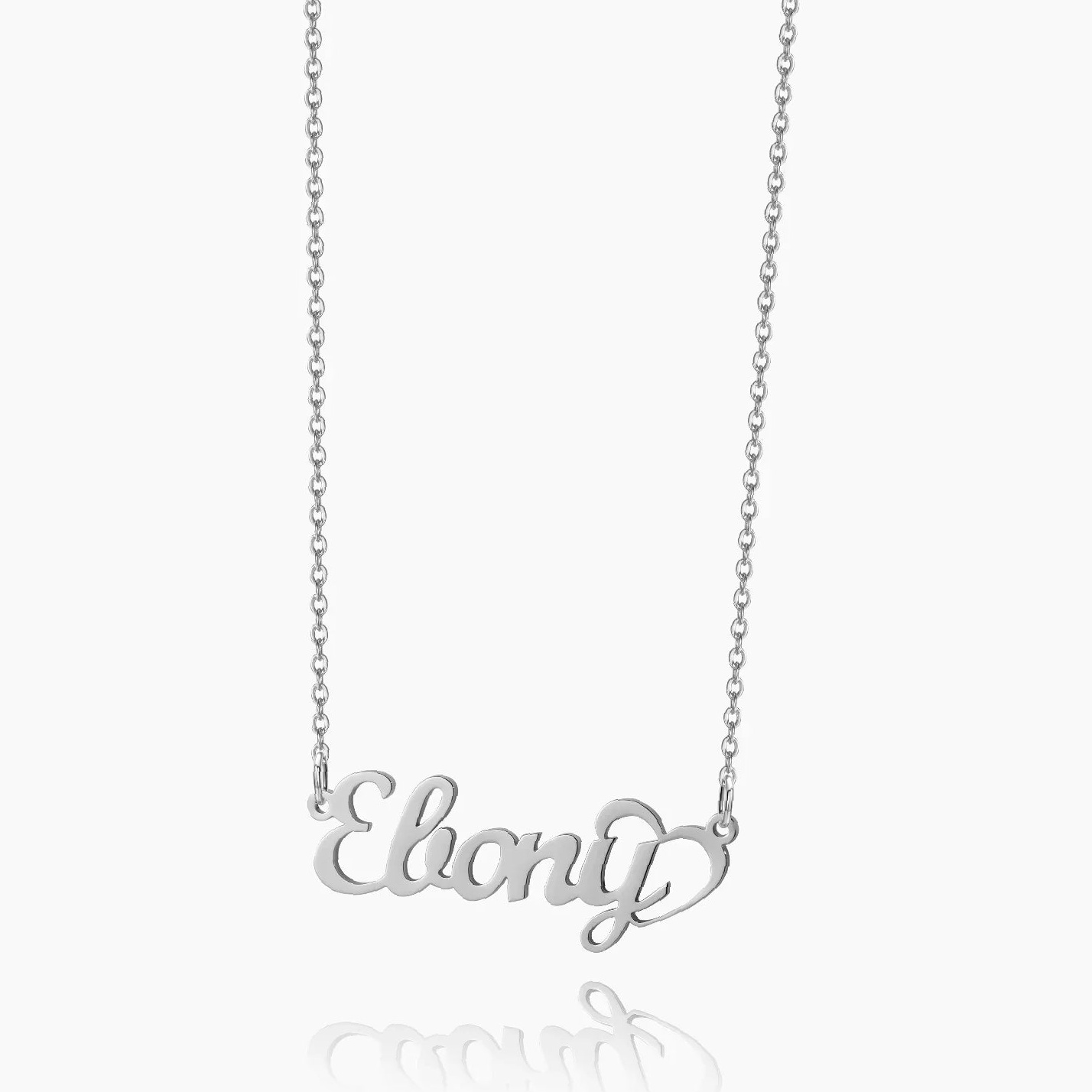 Crescent Heart Name Necklace | Custom Premium Metal Alloy Name Necklace - Engravely - Image 4