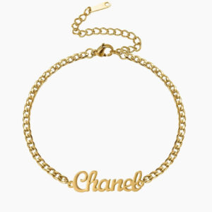 Name Bracelet w/ Cuban Chain | Custom Stainless Steel Name Necklace - Engravely