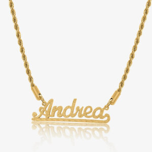 Diamond Cut Underline Name Necklace | Custom Premium Metal Alloy Name Necklace - Engravely