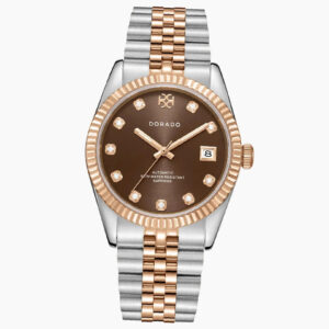 DORADO Rose Two Tone Timeless Watch - Chocolate | Engravely Custom Premium Metal Alloy Jewelry