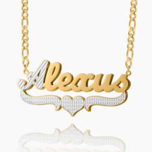 Eng ravely Double Plated Script Name Necklace with