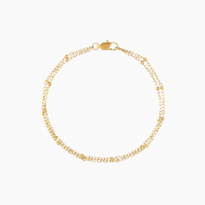 Double Satellite Chain Bracelet | Custom Premium Metal Alloy Name Necklace - Engravely