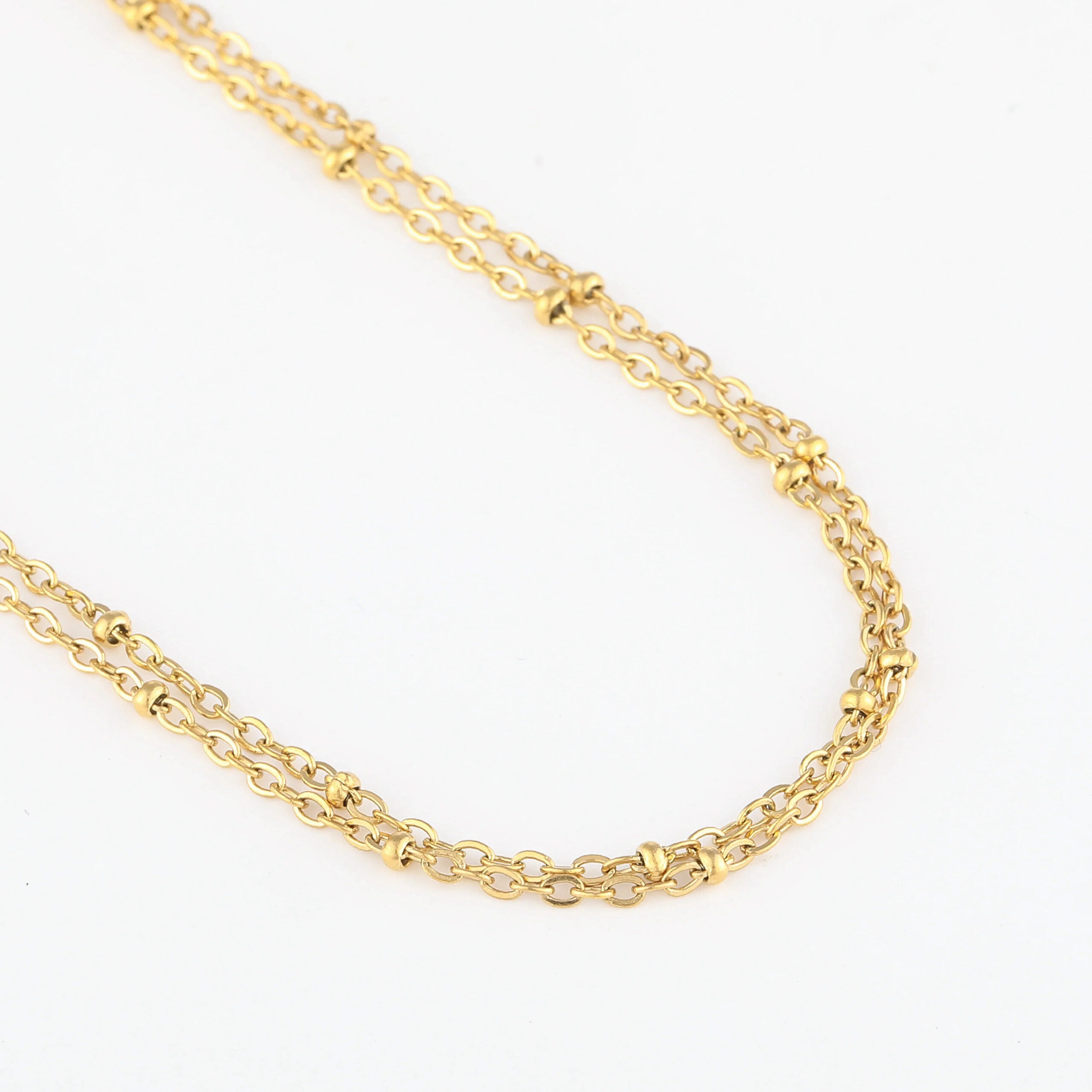 Double Satellite Chain Bracelet | Custom Premium Metal Alloy Name Necklace - Engravely - Image 5