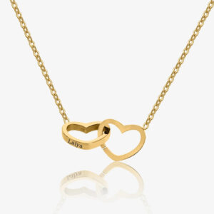 Eng ravely Engraved Double Heart Necklace