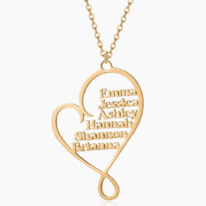 Eng ravely Family Name Heart Necklace