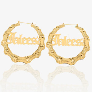 Eng ravely Gothic Name Hoop Earrings