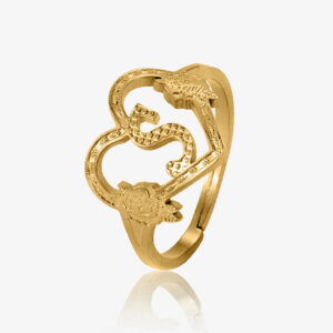 Heart Initial Ring | Custom Premium Metal Alloy Ring - Engravely