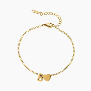 Eng ravely Heart Letter Bracelet