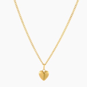 Eng ravely Heart Pendant with Cuban Chain