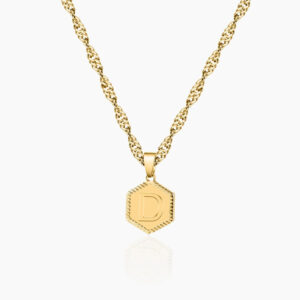 Eng ravely Hex Initial Necklace