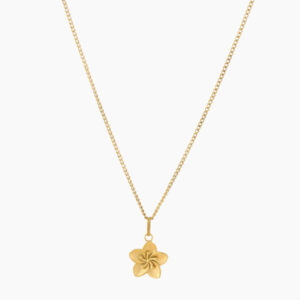 Eng ravely Hibiscus Flower Pendant Necklace