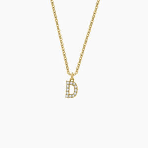 Eng ravely Iced Block Letter Necklace