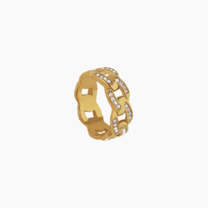 Iced Cuban Link Ring | Custom Stainless Steel Ring - Engravely