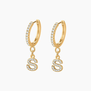 Iced Letter Earrings | Custom Premium Metal Alloy Earrings - Engravely