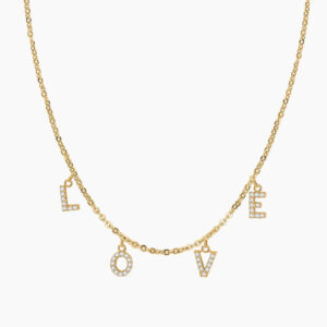Iced Letter Name Choker Necklace | Custom Premium Metal Alloy Name Necklace - Engravely