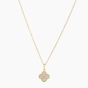 Iced Lucky Pendant Necklace | Custom Premium Metal Alloy Name Necklace - Engravely