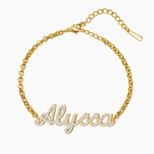 Iced Name Bracelet | Custom Premium Metal Alloy Bracelet - Engravely