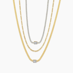 Crystal Necklace Set | Custom Premium Metal Alloy Name Necklace - Engravely