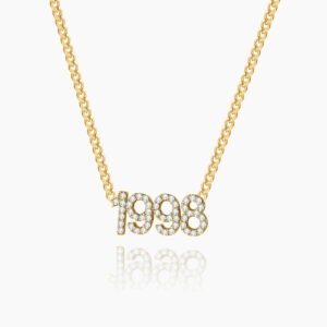 Iced Year Necklace w/ Cuban Chain | Custom Stainless Steel Name Necklace - Engravely