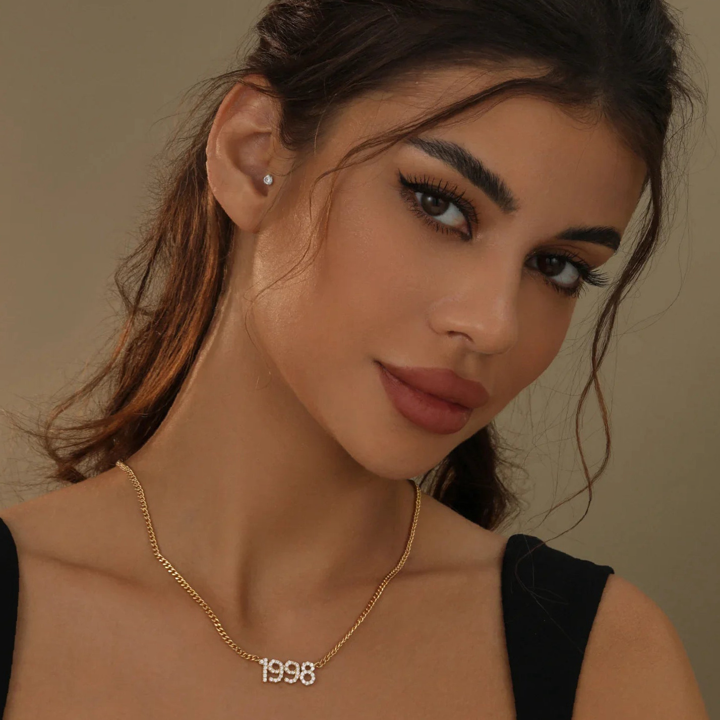 Iced Year Necklace w/ Cuban Chain | Custom Stainless Steel Name Necklace - Engravely - Image 2