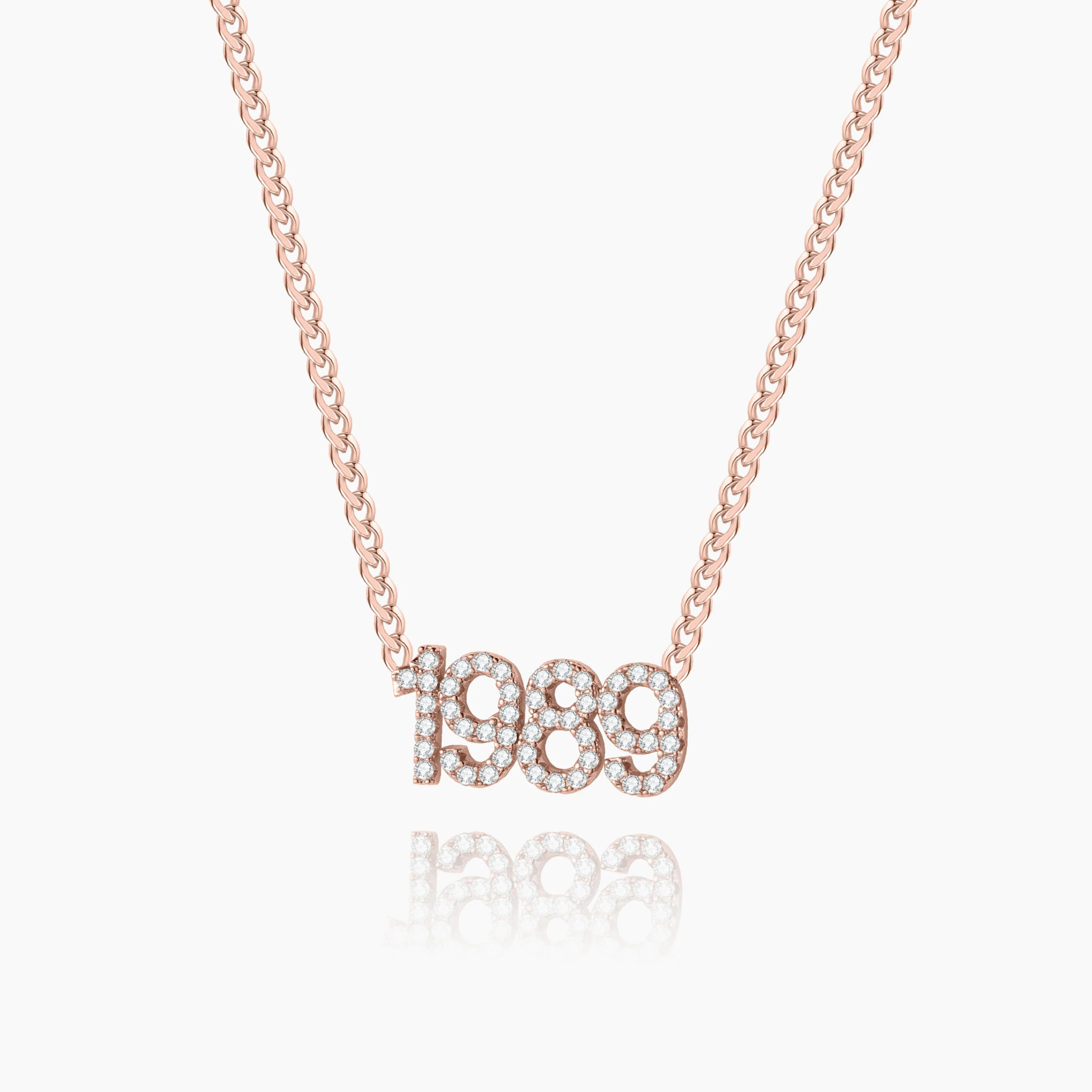 Iced Year Necklace w/ Cuban Chain | Custom Stainless Steel Name Necklace - Engravely - Image 5
