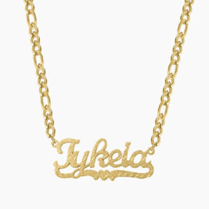 Diamond Cut Heart Name Necklace | Kids Custom Premium Metal Alloy Jewelry - Engravely