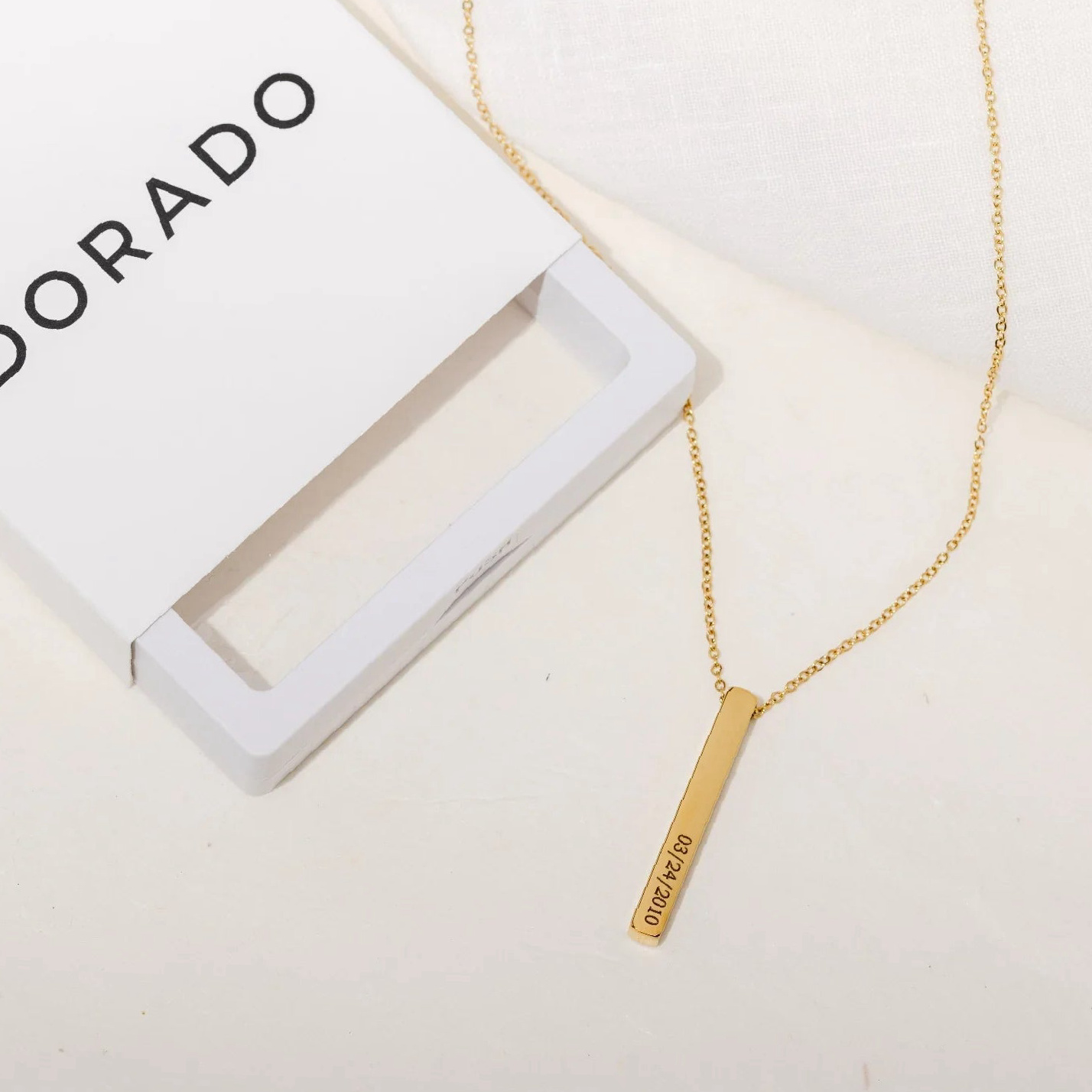 Engraved 3D Bar Necklace | Kids Custom Premium Metal Alloy Jewelry - Engravely - Image 2