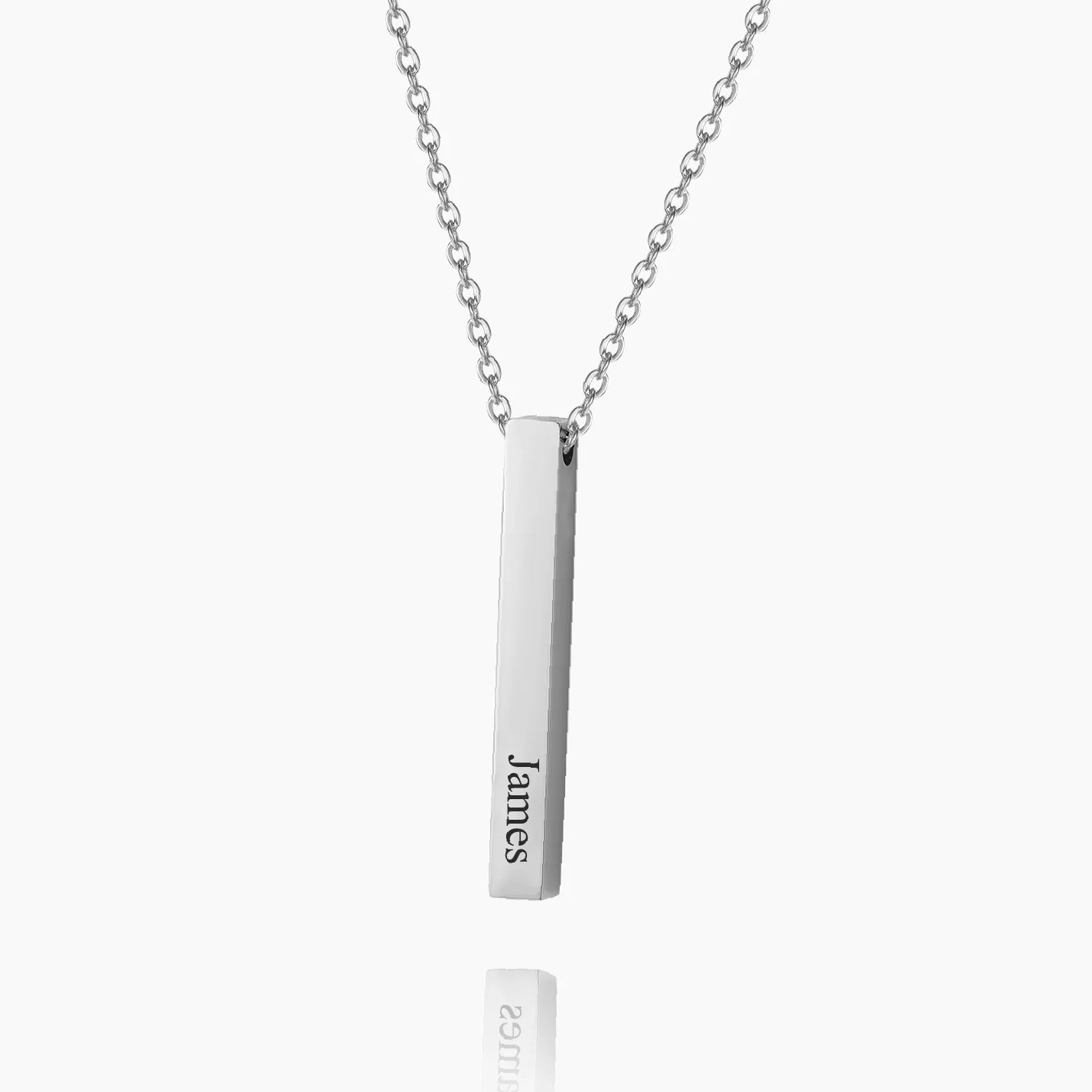 Engraved 3D Bar Necklace | Kids Custom Premium Metal Alloy Jewelry - Engravely - Image 3