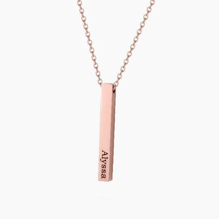Engraved 3D Bar Necklace | Kids Custom Premium Metal Alloy Jewelry - Engravely - Image 5