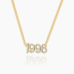 Iced Year Necklace w/ Cuban Chain | Kids Custom Stainless Steel Jewelry - Engravely