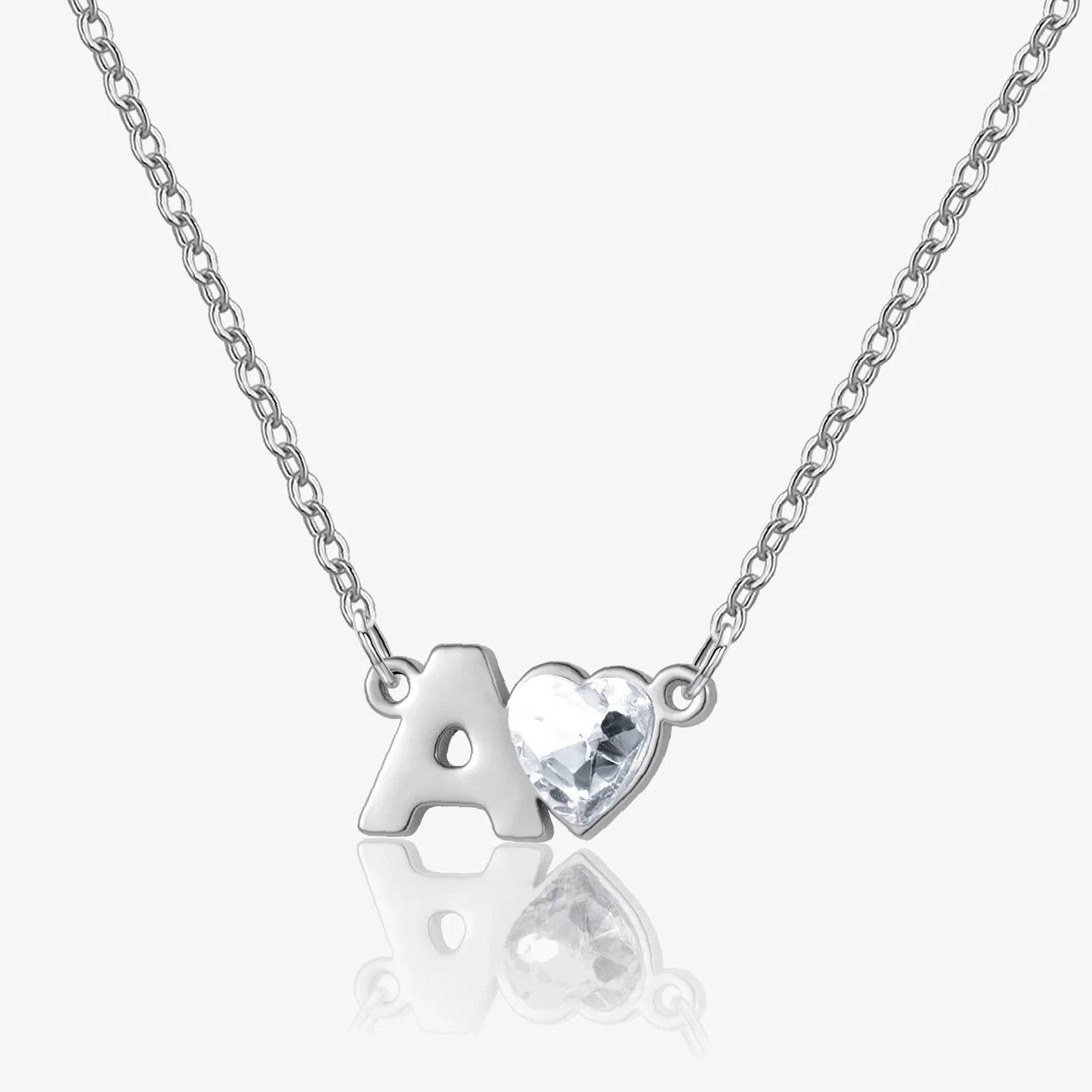 Initial Heart Birthstone Necklace | Kids Custom Premium Metal Alloy Jewelry - Engravely - Image 4
