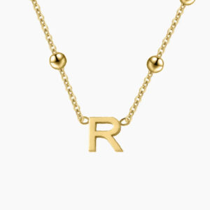 Eng ravely Letter Necklace with Satellite Chain