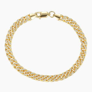 Mens Iced Cuban Link Bracelet - 5mm | Custom Stainless Steel Bracelet - Engravely