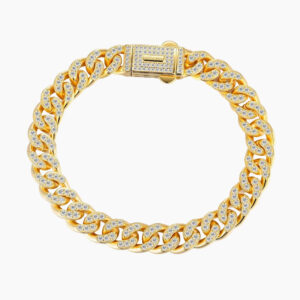 Mens Iced Cuban Link Bracelet - 8mm | Custom Stainless Steel Bracelet - Engravely