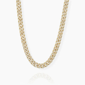 Mens Iced Cuban Link Chain - 8mm | Custom Stainless Steel Name Necklace - Engravely